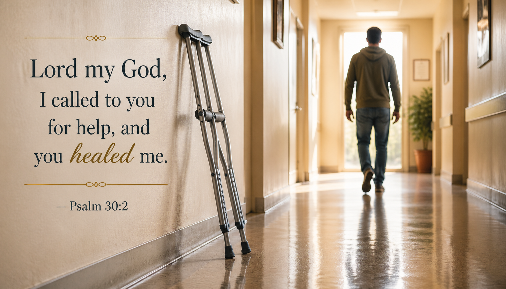 Psalm 30:2 — You Healed Me -- Abandoned Crutches HD Wallpaper